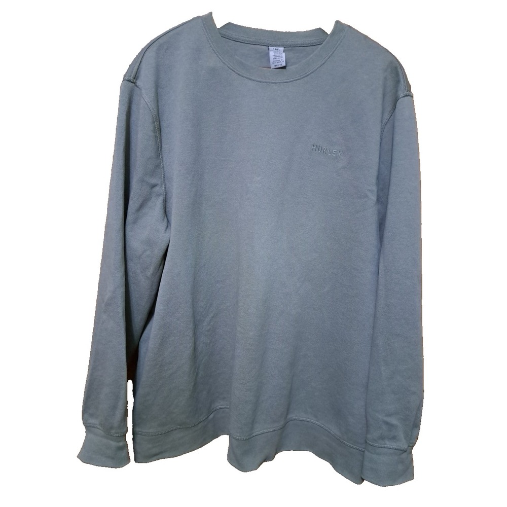 Hurley Mens Size 2XL XXL Olive Green Crewneck Sweatshirt Pullover Fleece Sweater